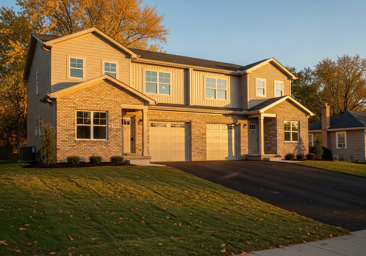 Two-unit duplex with brick and siding exterior in Columbus